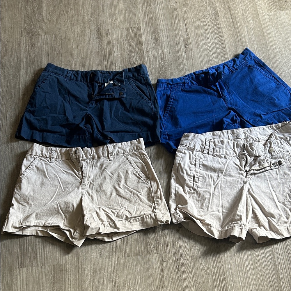 LOFT Men's Flat Front Shorts in Navy, Royal Blue, and Khaki